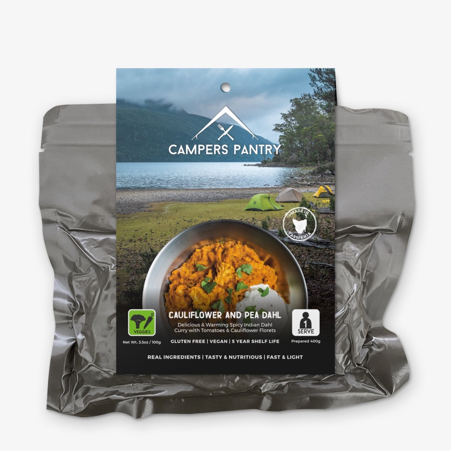 Campers pantry cauliflower and pea dhal Ultralight Hiker