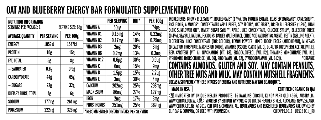 Energy Bar Organic