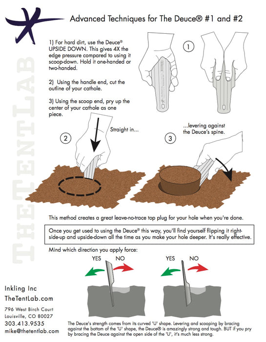 the deuce #2 ultralight backpacking trowel - 18g