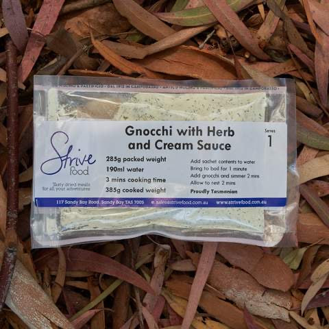 gnocchi in herb cream sauce Ultralight Hiker